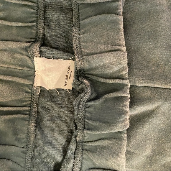 Project Social T Medium Acid-Wash Green Track Pants with Elastic Waistband NWOT - Picture 2 of 3